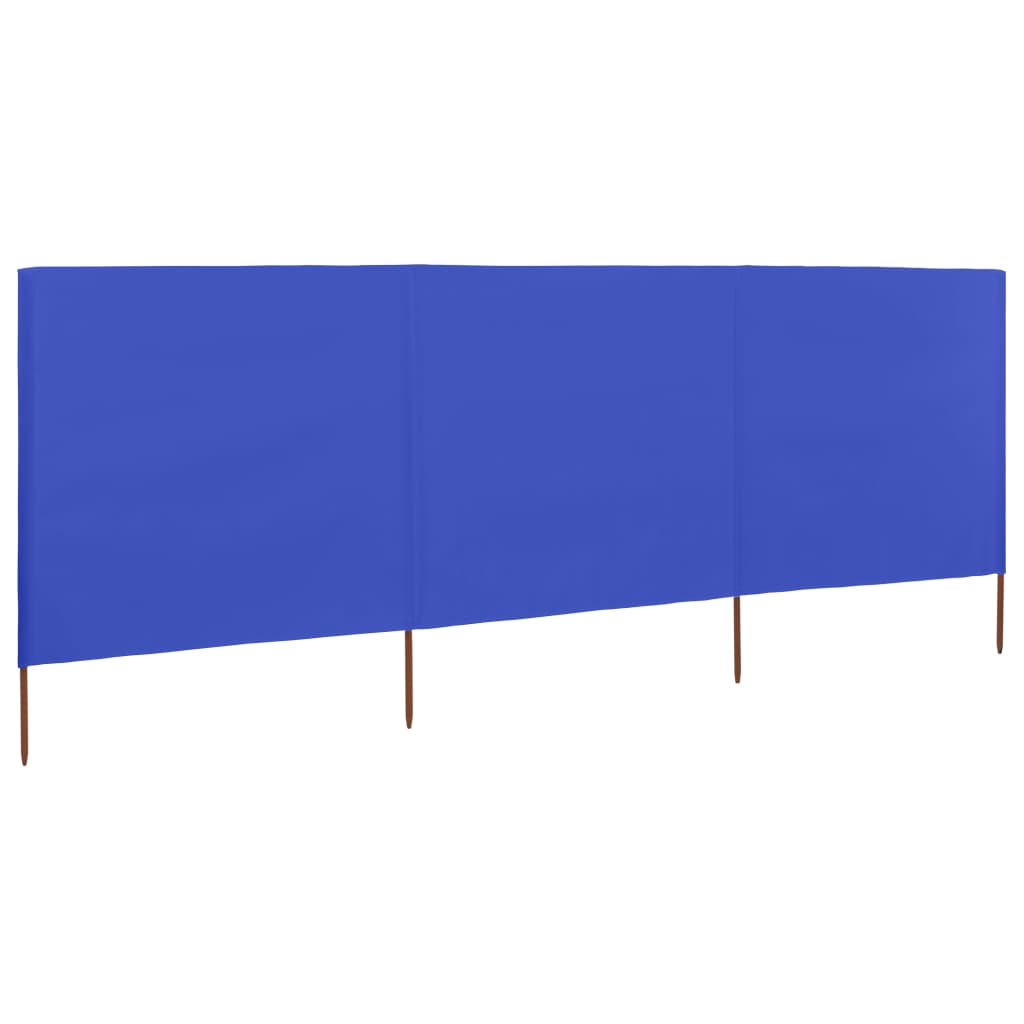 vidaXL 3-panels læsejl 400x80 cm stof azurblå