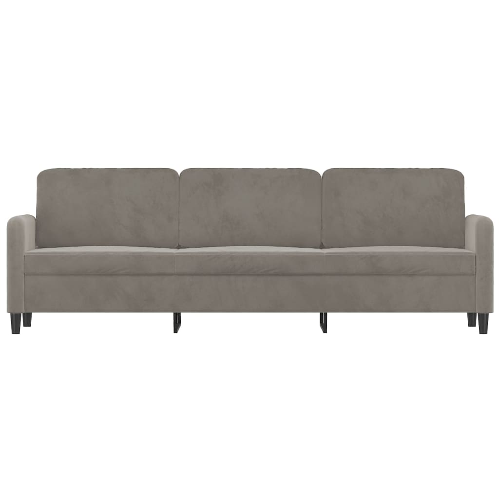 vidaXL 3-personers sofa 210 cm fløjl lysegrå
