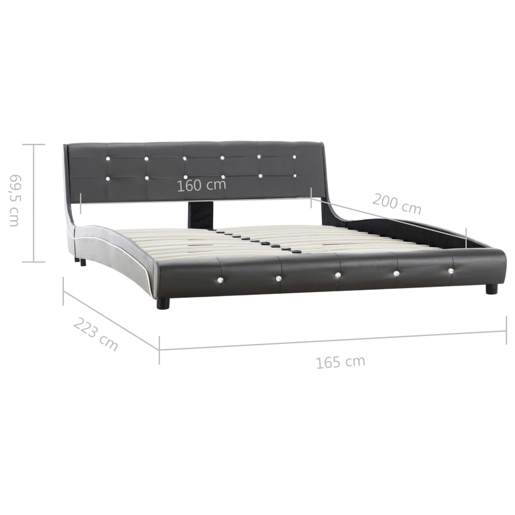 vidaXL sengestel 150x200 cm kunstlæder grå