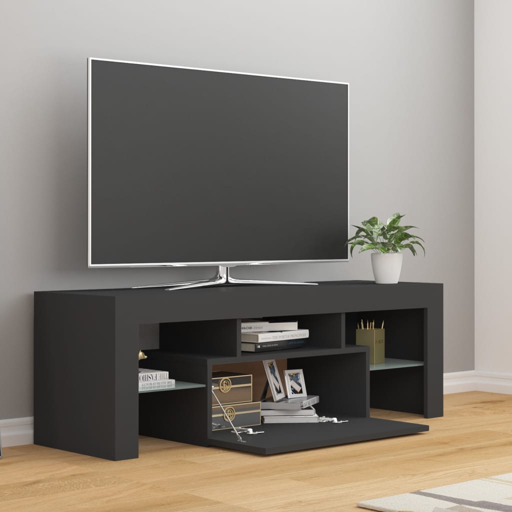 vidaXL tv-skab med LED-lamper 120x35x40 cm grå