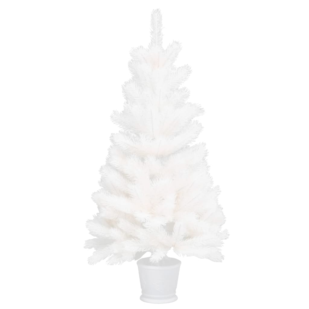 vidaXL kunstigt juletræ med naturtro nåle 90 cm hvid