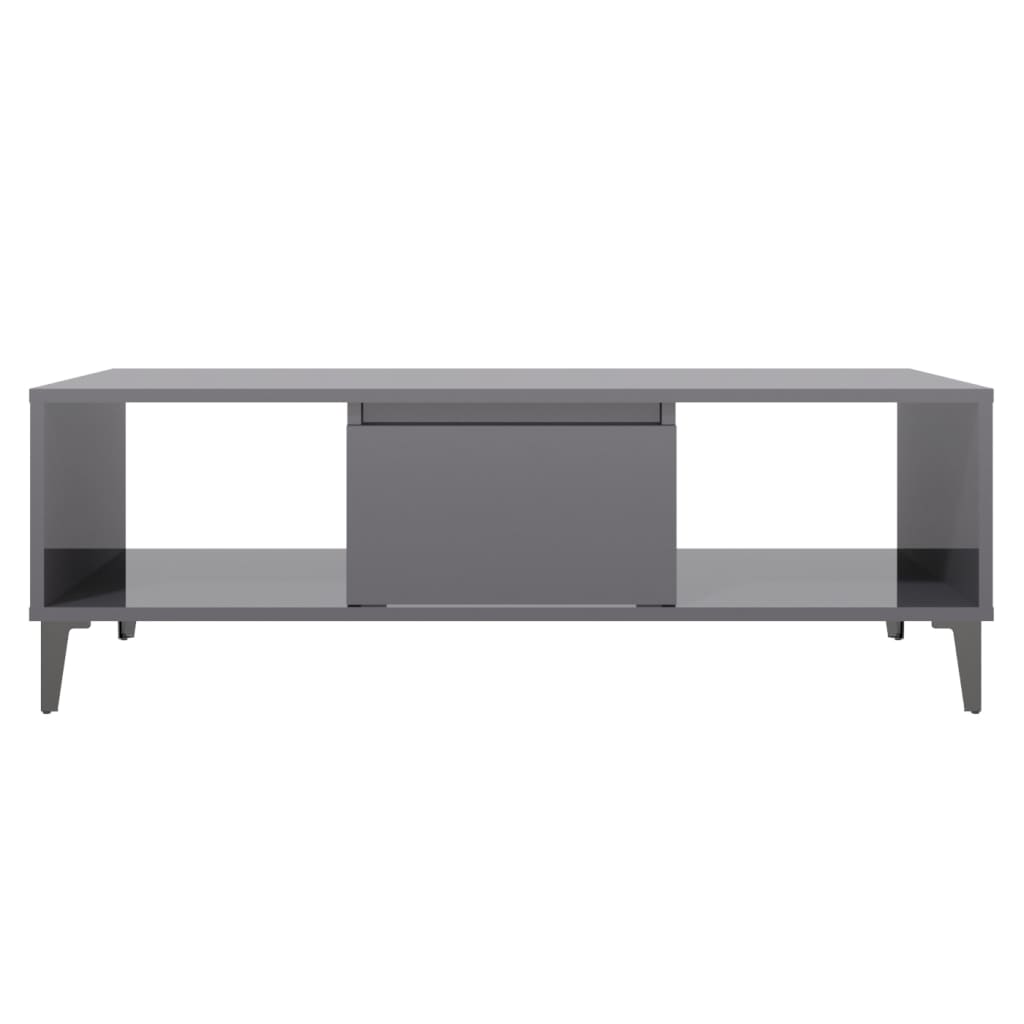 vidaXL sofabord 103,5x60x35 cm spånplade grå højglans