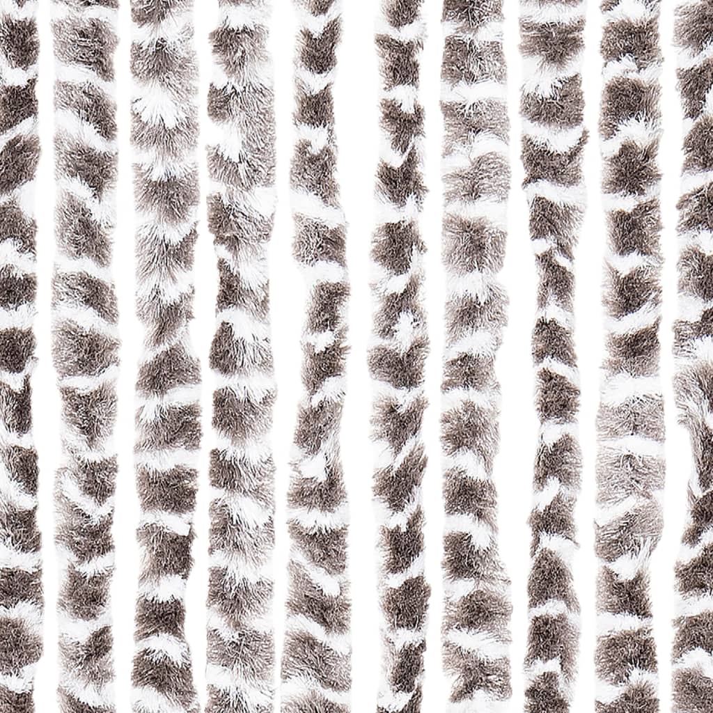 vidaXL flueforhæng 100x200 cm chenille gråbrun og hvid