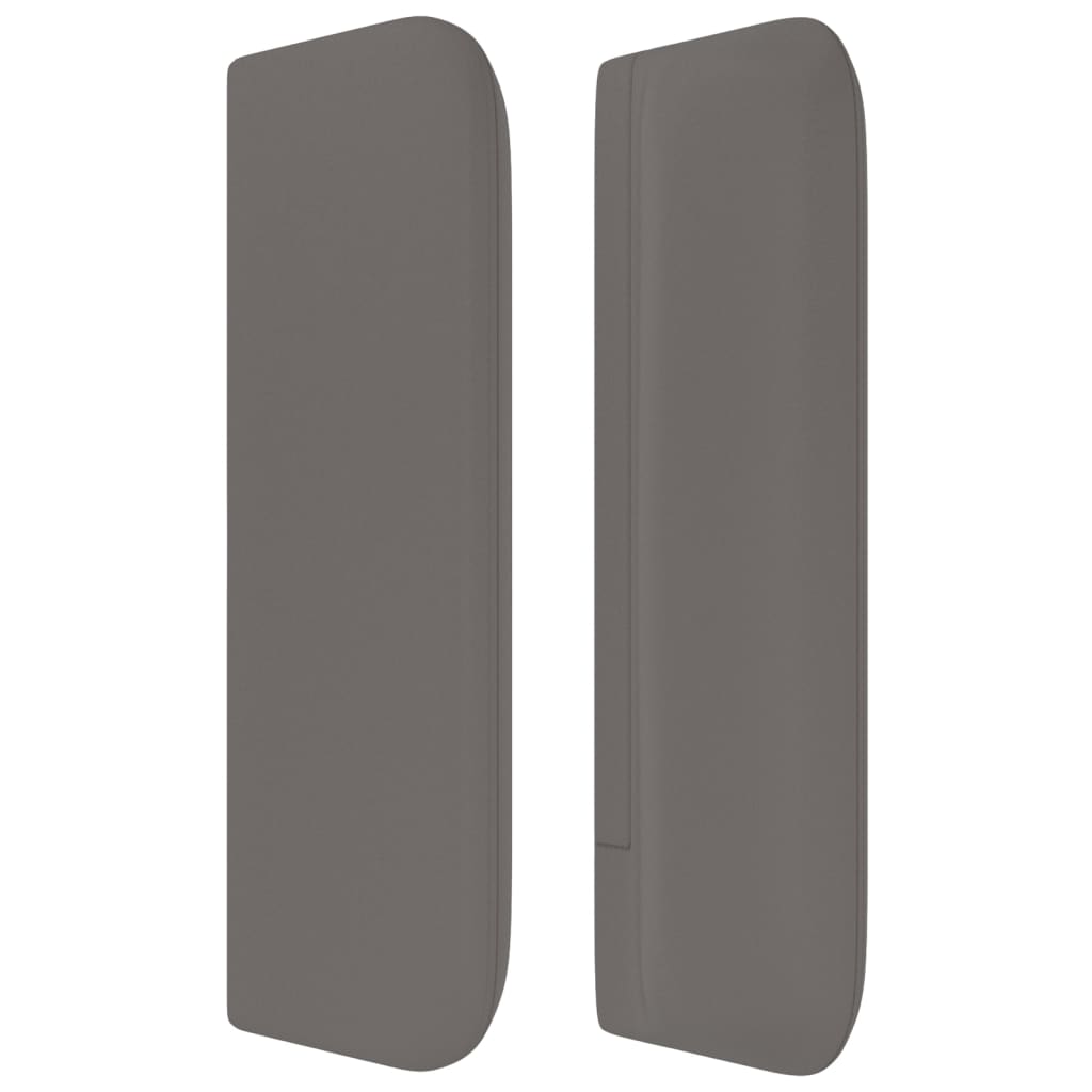 vidaXL sengegavl med kanter 203x16x78/88 cm kunstlæder grå