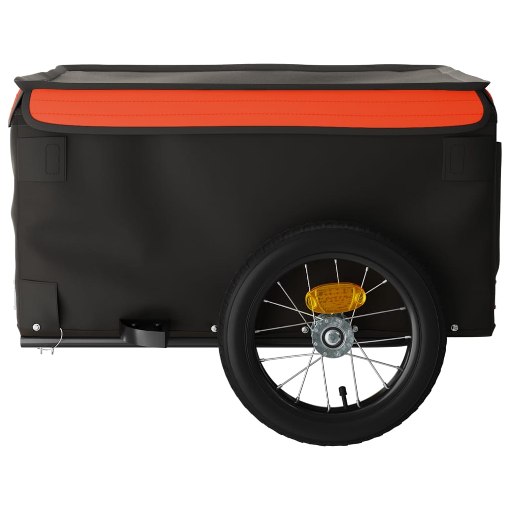 vidaXL cykelanhænger 30 kg jern sort og orange