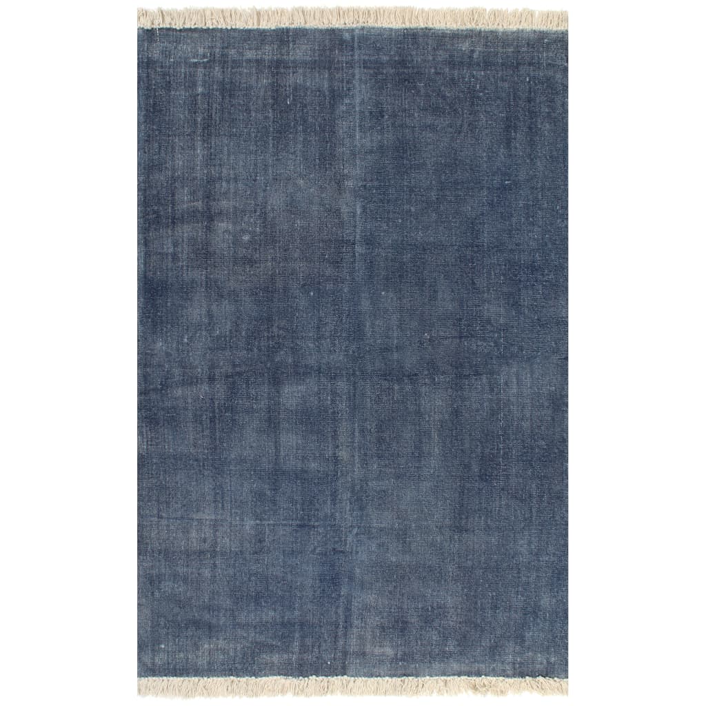 vidaXL kilim-tæppe bomuld 120 x 180 cm blå