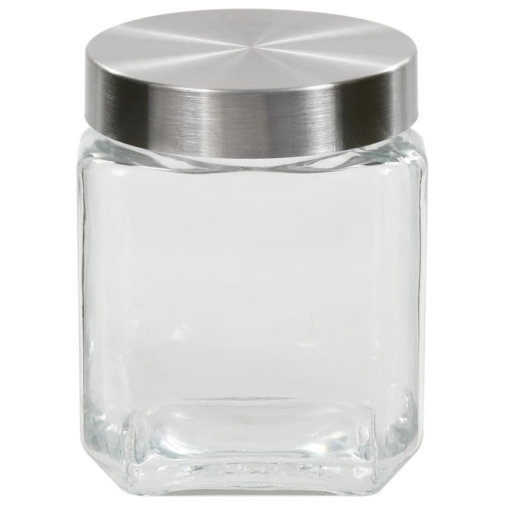 vidaXL opbevaringsglas med sølvfarvet låg 6 stk. 800/1200/1700 ml