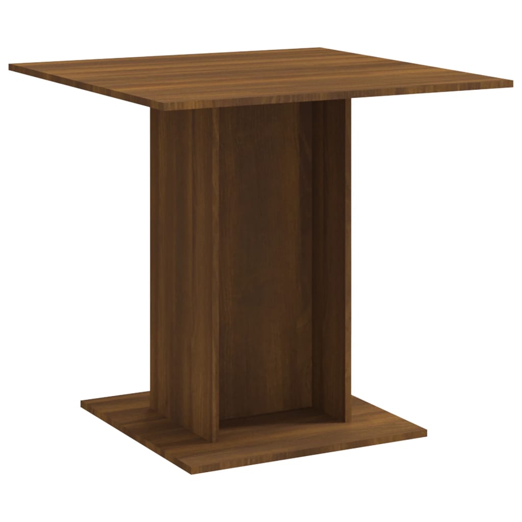 vidaXL spisebord 80x80x75 cm konstrueret træ brun egetræsfarve