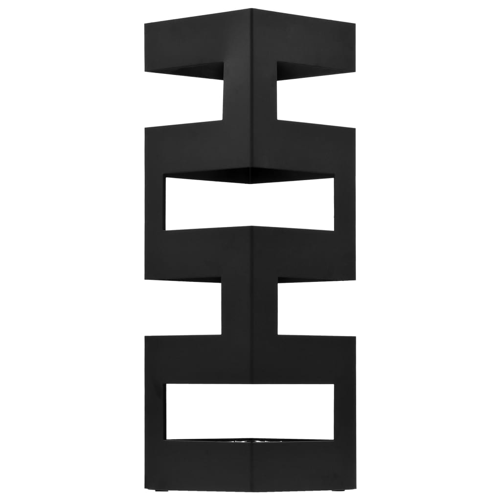 vidaXL paraplystativ tetris stål sort