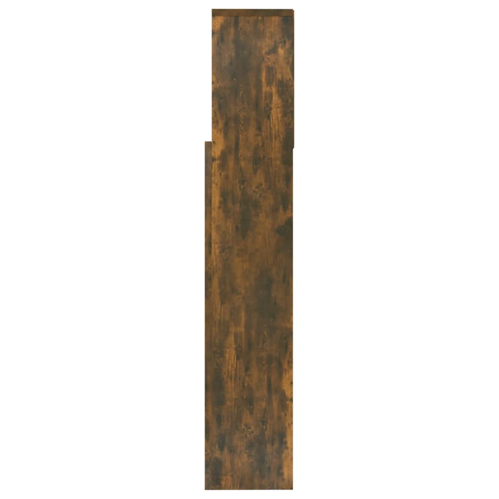 vidaXL sengegavl med opbevaring 160x19x103,5 cm røget egetræsfarve