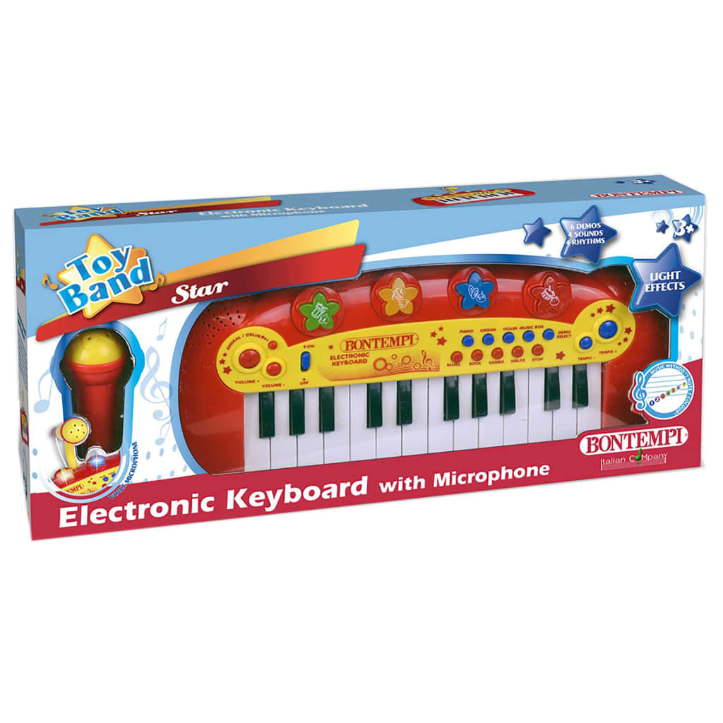 Bontempi elektronisk legetøjskeyboard med mikrofon 24 tangenter