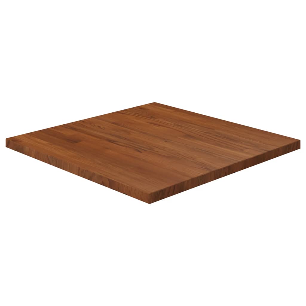 vidaXL firkantet bordplade 60x60x2,5 cm behandlet massivt eg mørkebrun