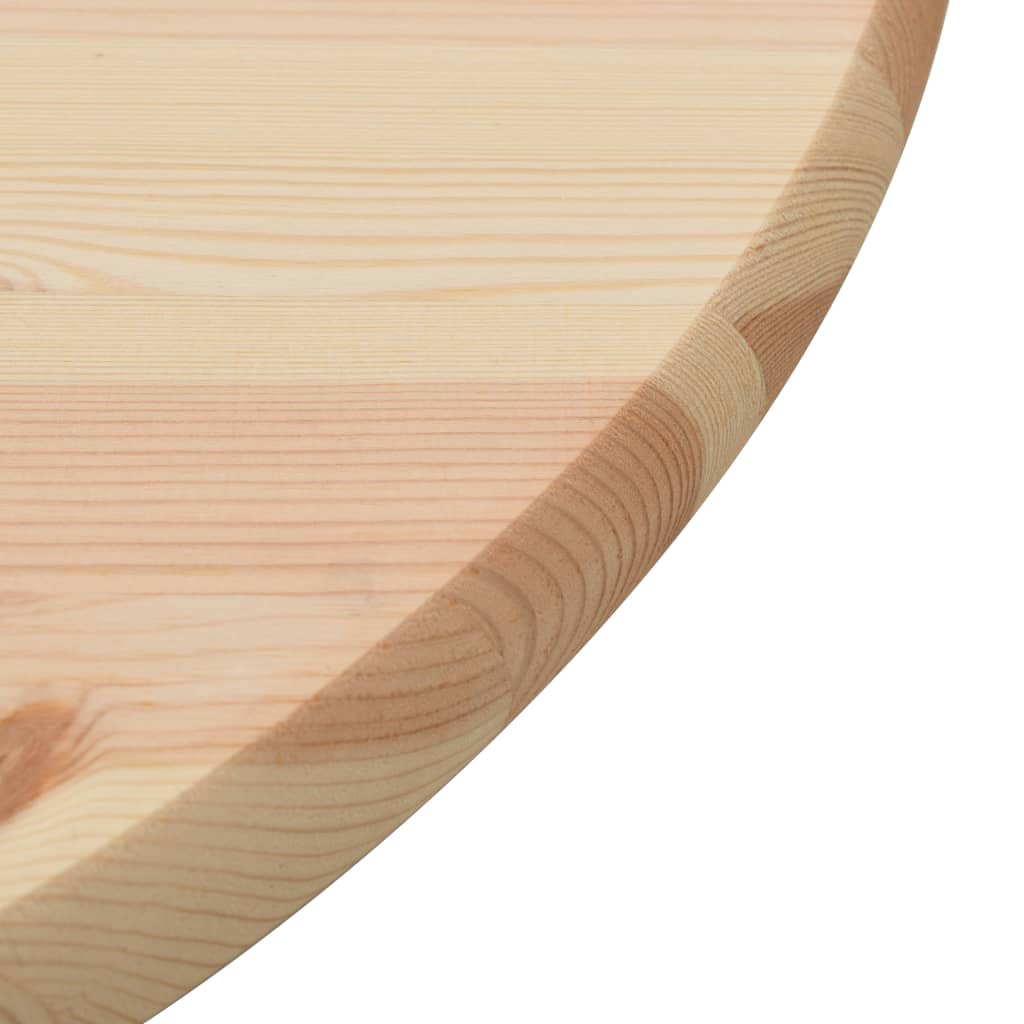 vidaXL bordplade 25 mm 80 cm rund naturligt fyrretræ