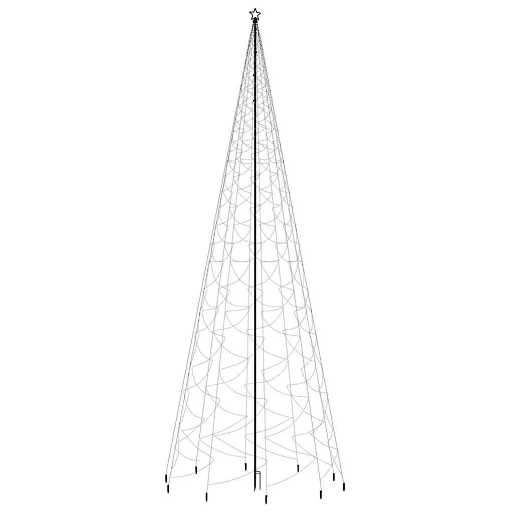 vidaXL juletræ med spyd 3000 LED'er 800 cm varmt hvidt lys