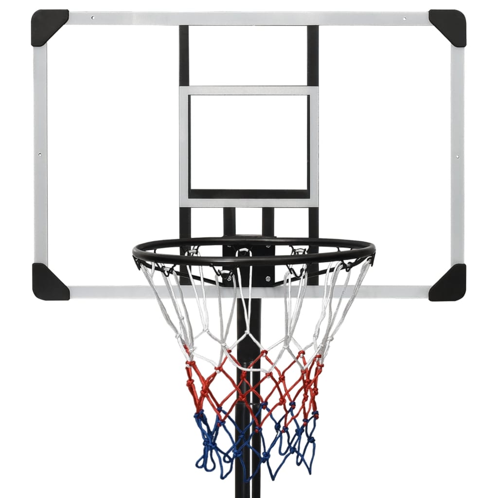 vidaXL basketballstativ med plade 235-305 cm polycarbonat transparent