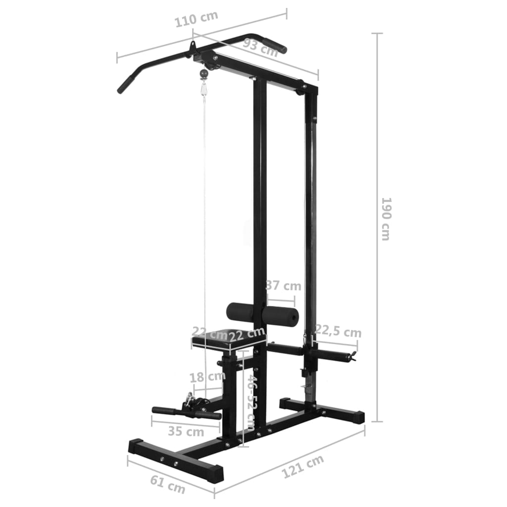 vidaXL styrketårn med vægtstang- og håndvægtsæt 30,5 kg