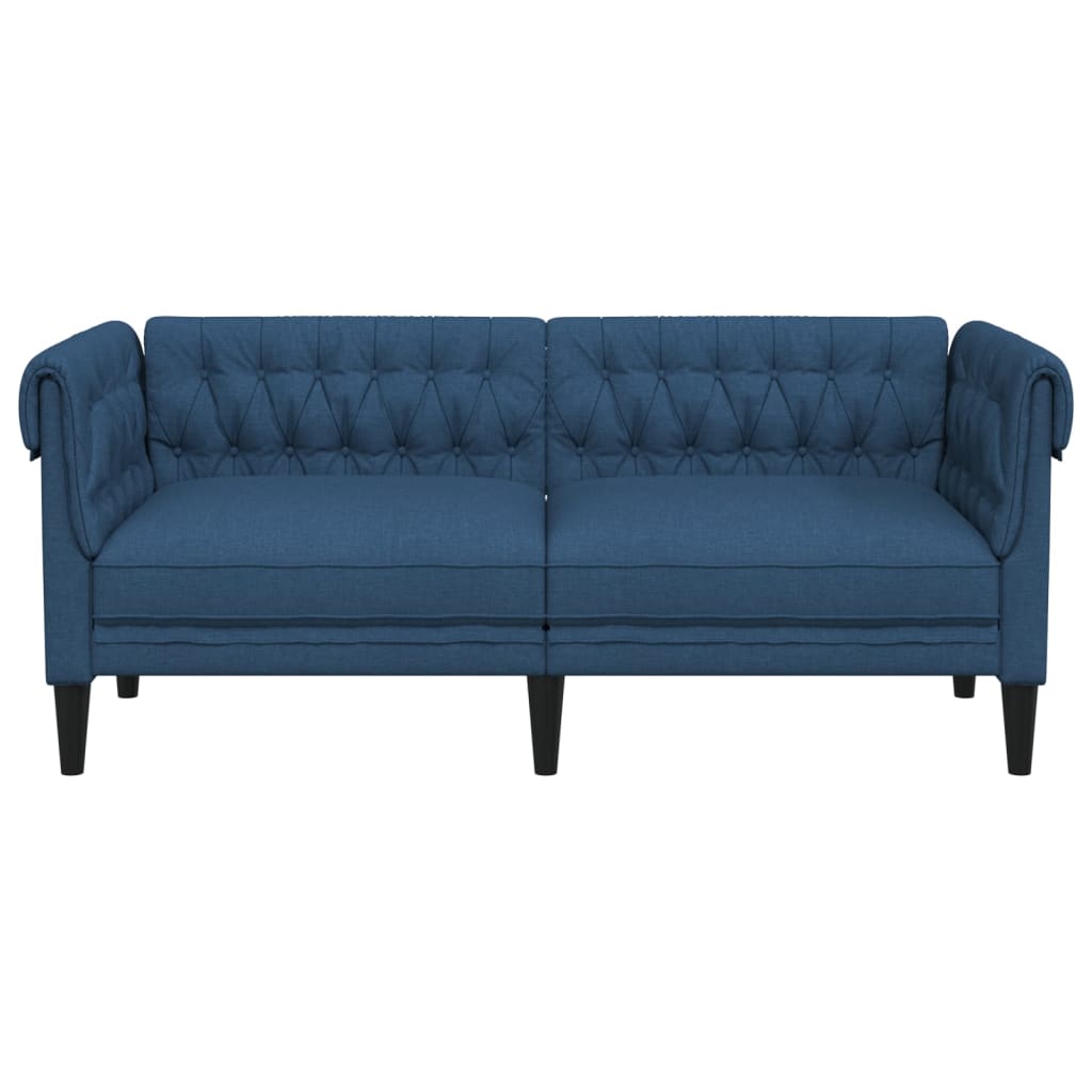 vidaXL 2-personers Chesterfield-sofa stof blå