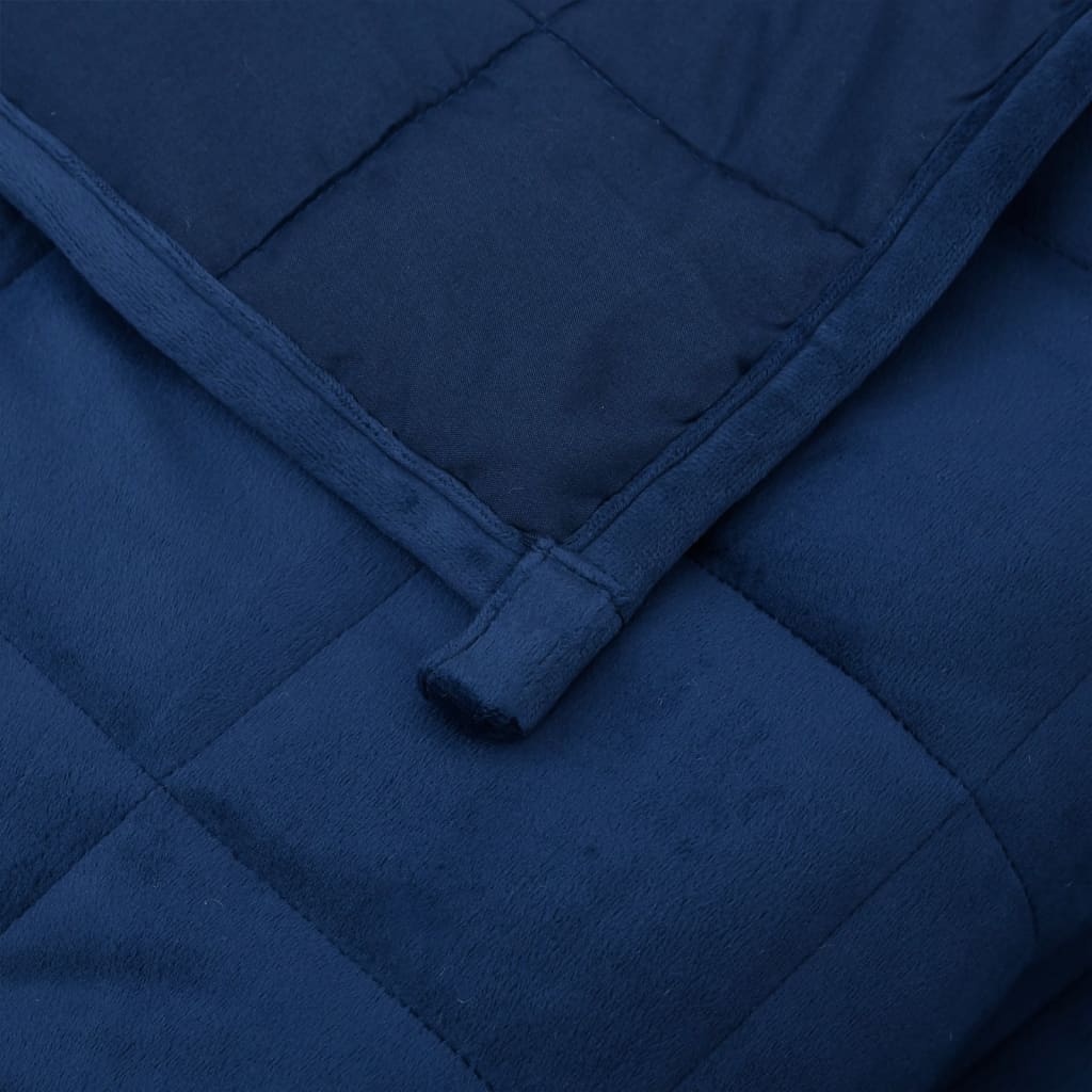 vidaXL tyngdetæppe 120x180 cm 5 kg stof blå