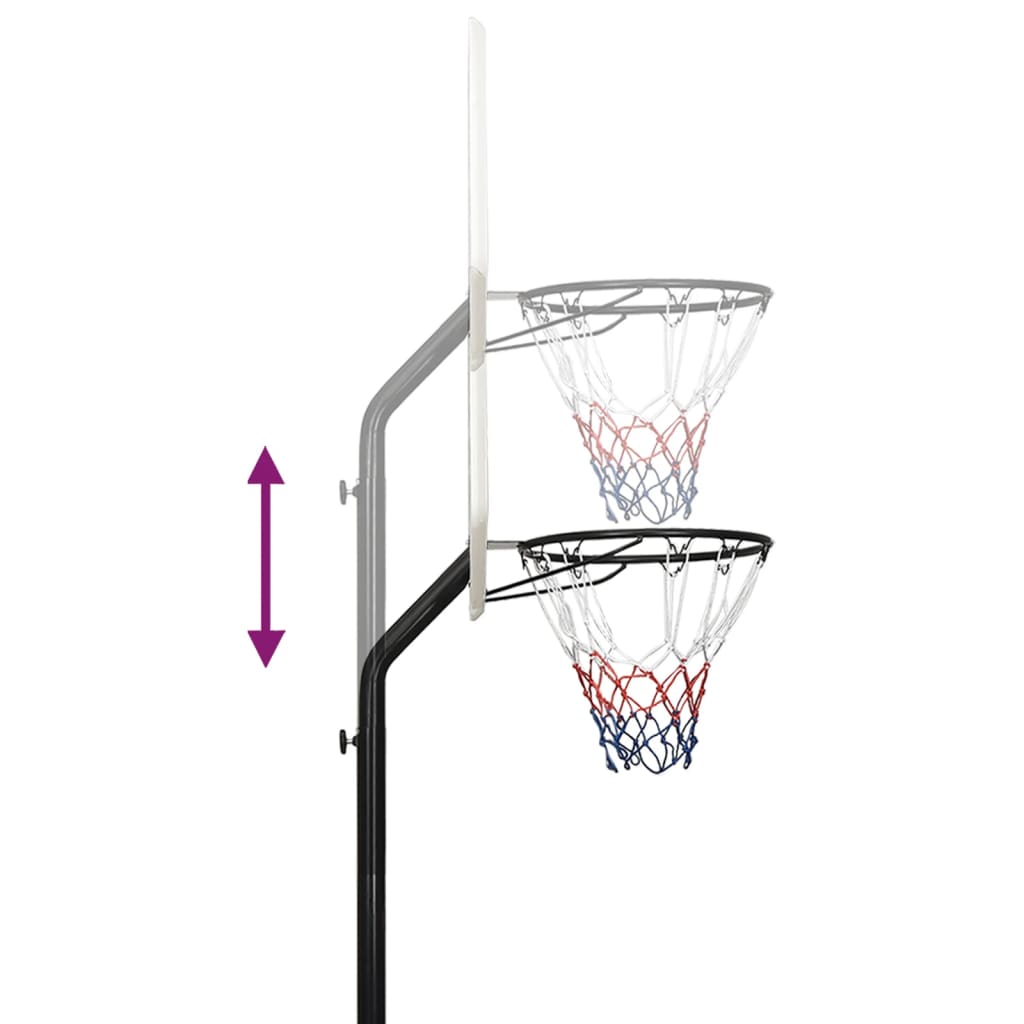 vidaXL basketballstativ 237-307 cm polyethylen hvid