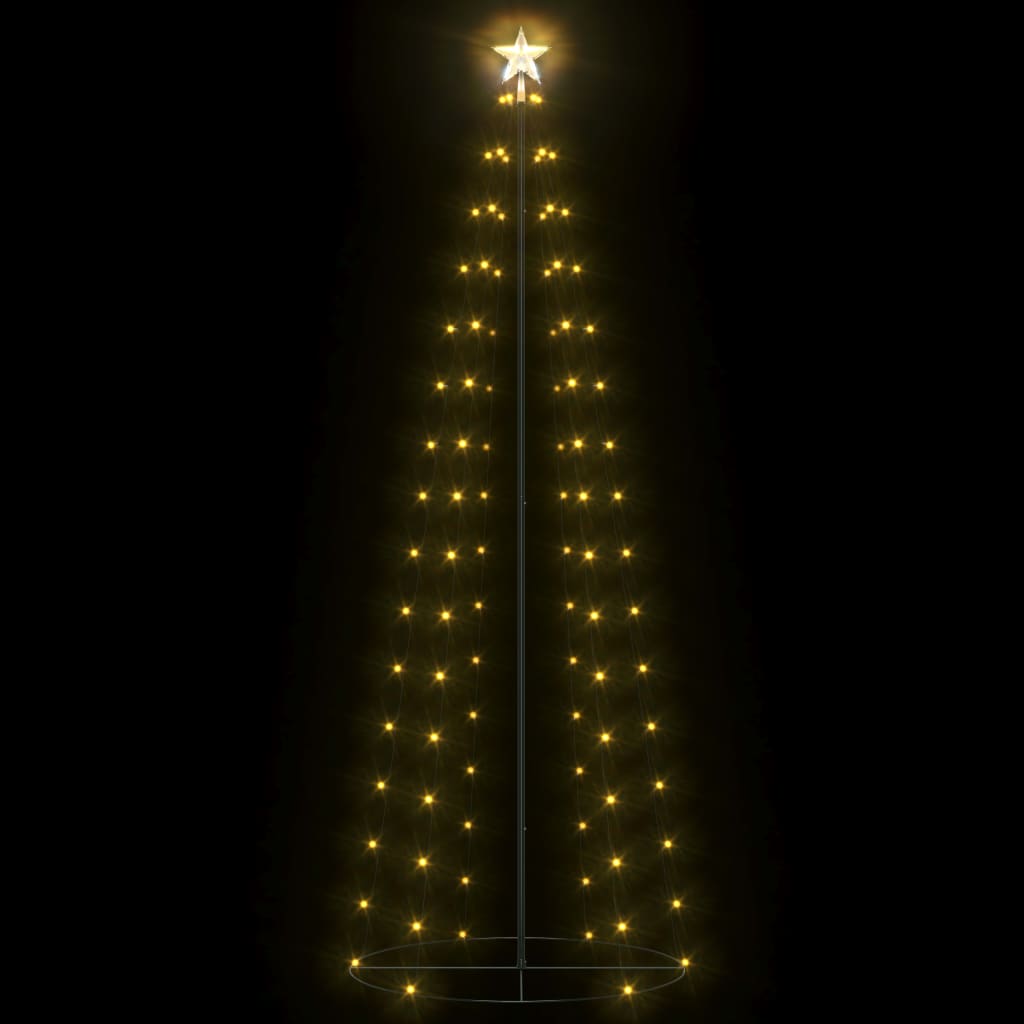 vidaXL lysende kegletræ 70x180 cm 100 LED'er varmt hvidt lys