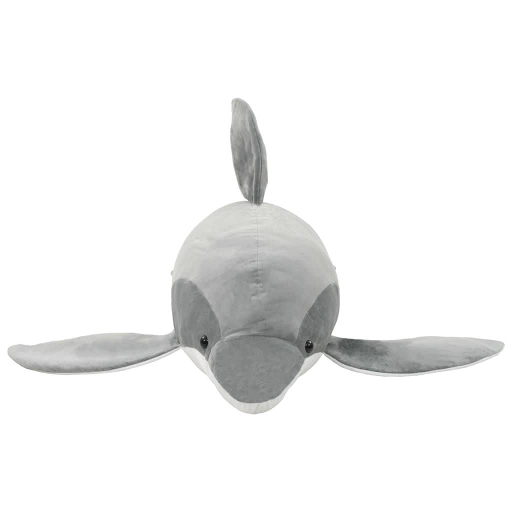vidaXL tøjdyr delfin plysstof grå
