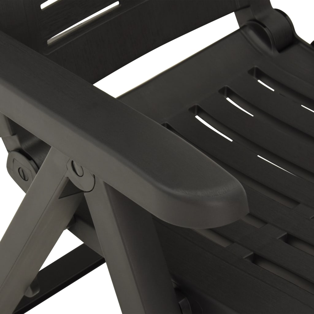 vidaXL lænestole til haven 2 stk. plastik antracitgrå