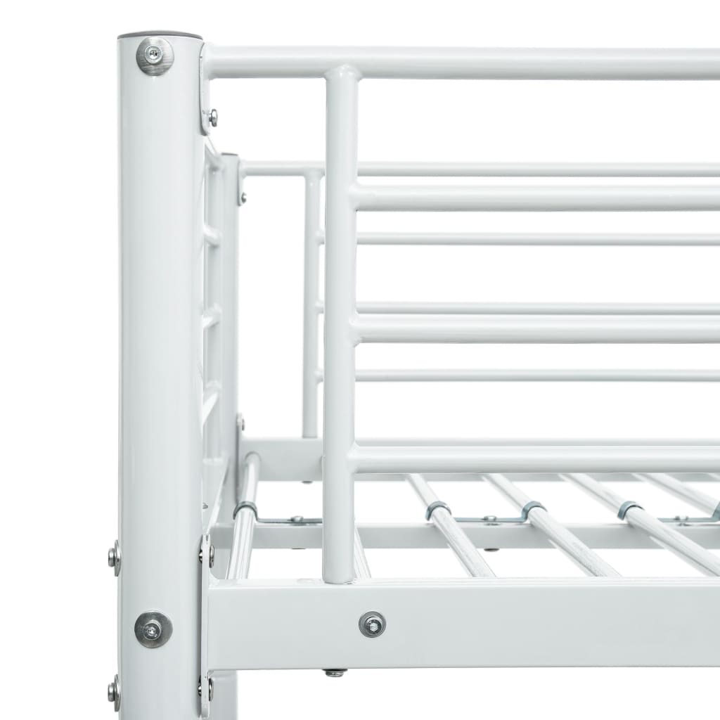 vidaXL sengestel til køjeseng 140x200 cm/90x200 cm metal hvid