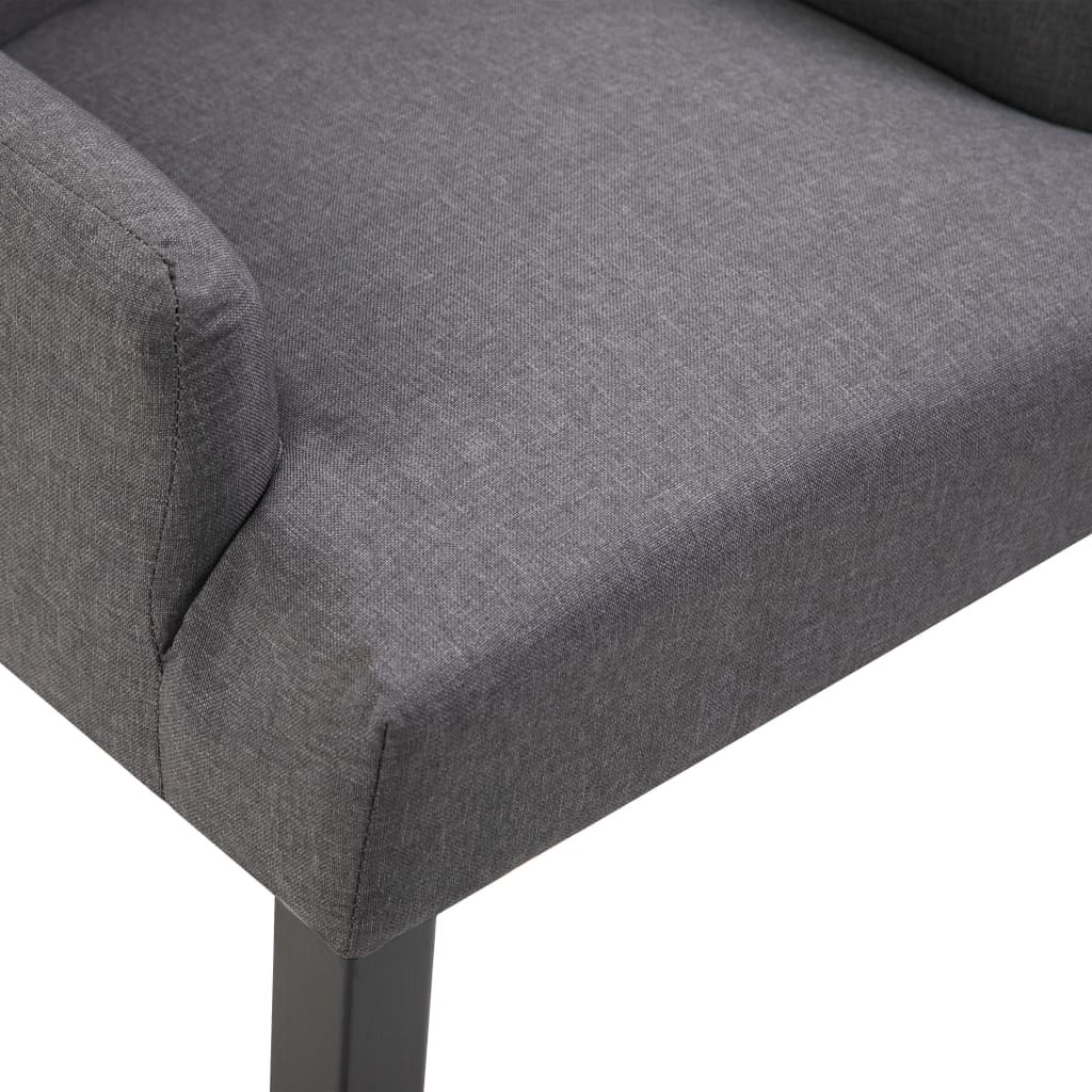 vidaXL spisebordsstole med armlæn 2 stk. stof mørkegrå