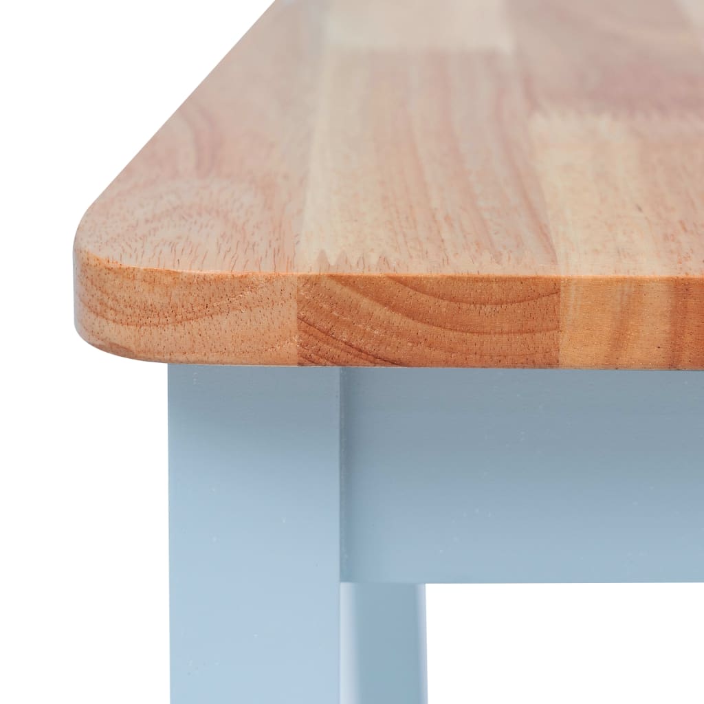 vidaXL spisebordsstole 6 stk. massivt gummitræ grå og lyst træ