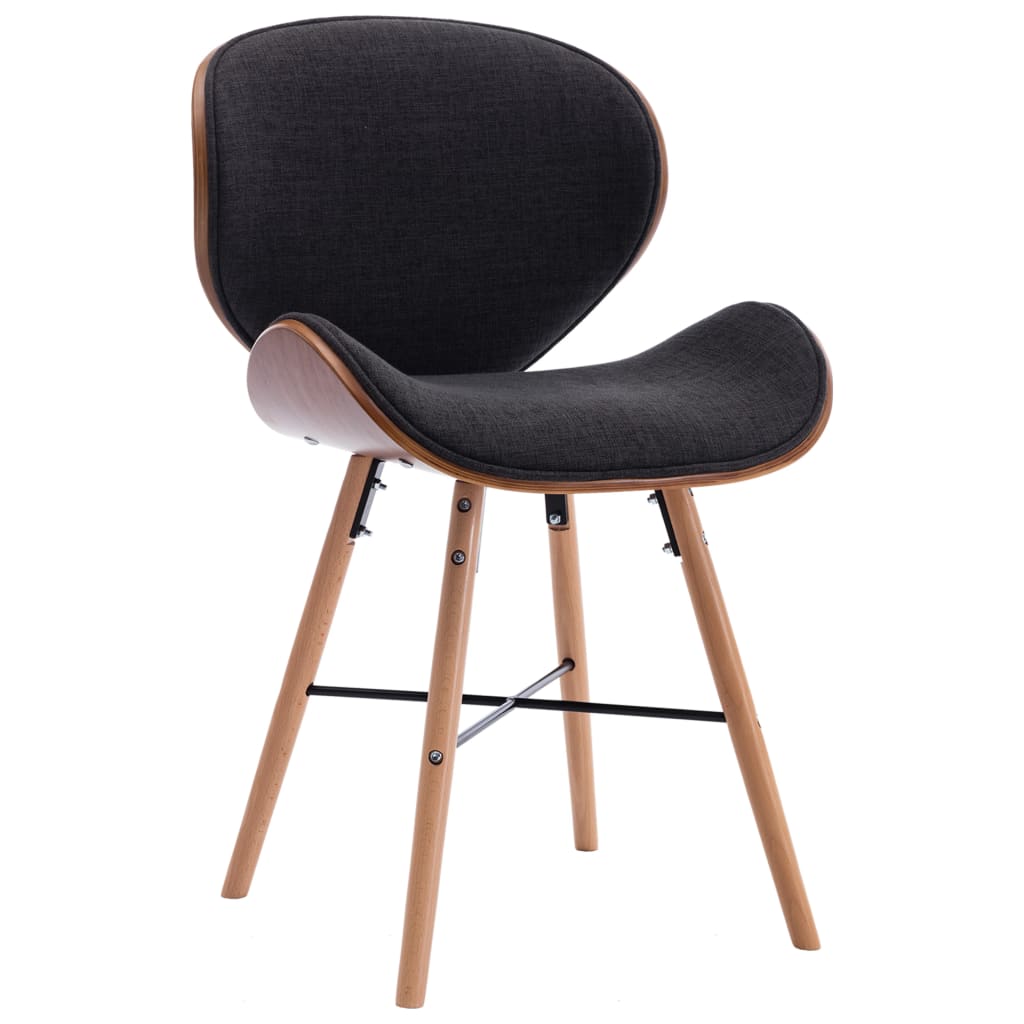 vidaXL spisebordsstole 2 stk. stof og bøjet træ mørkegrå