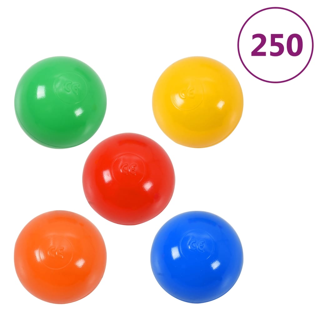 vidaXL legetunnel til børn 245 cm 250 bolde polyester flerfarvet
