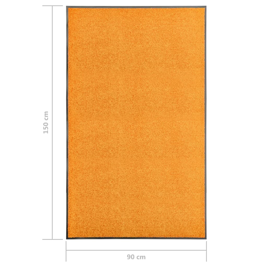 vidaXL vaskbar dørmåtte 90x150 cm orange