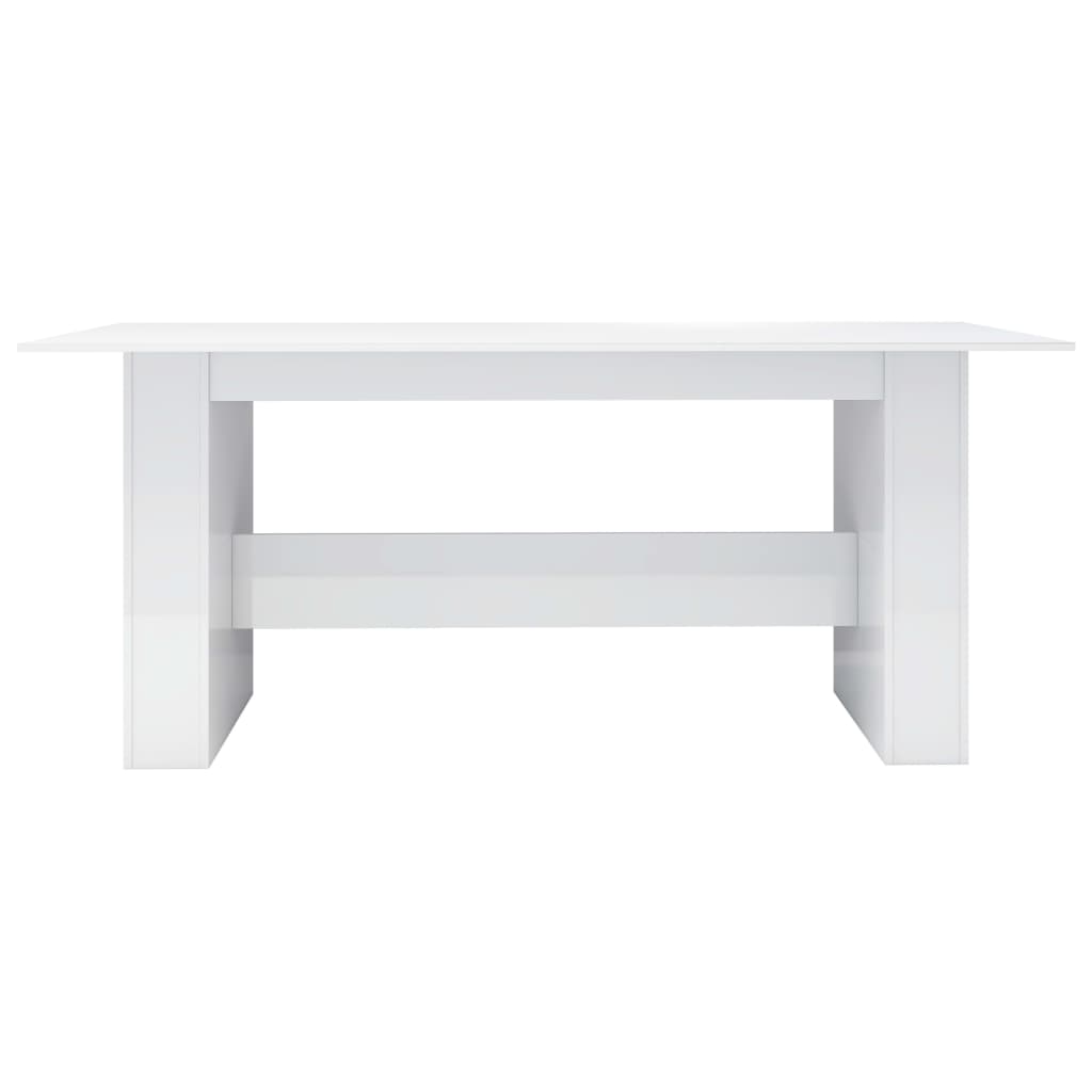 vidaXL spisebord 180 x 90 x 76 cm spånplade hvid højglans