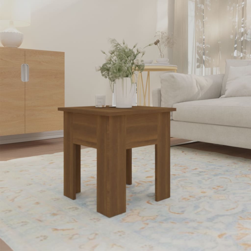vidaXL sofabord 40x40x42 cm spånplade brun egetræsfarve