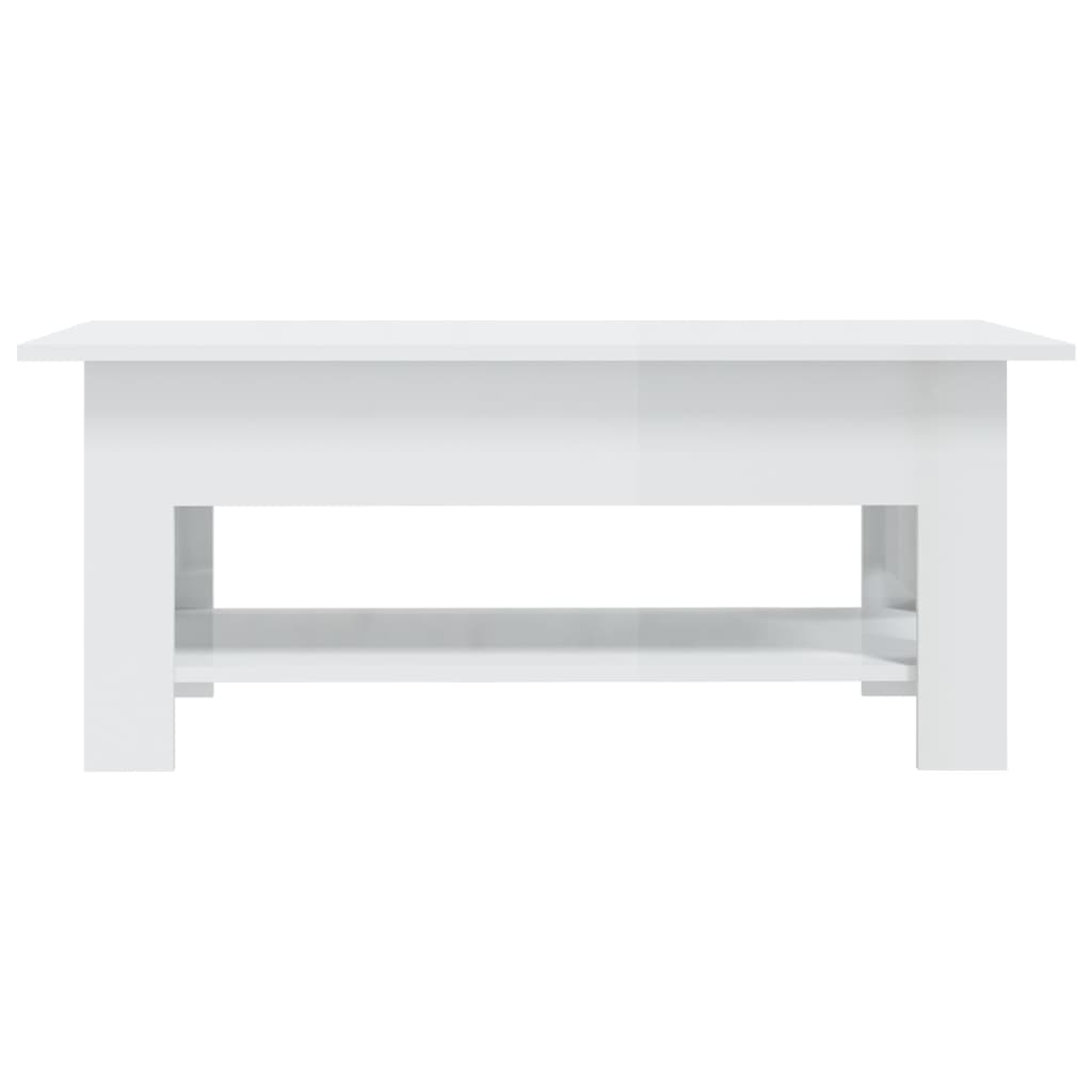 vidaXL sofabord 102x55x42 cm spånplade hvid højglans