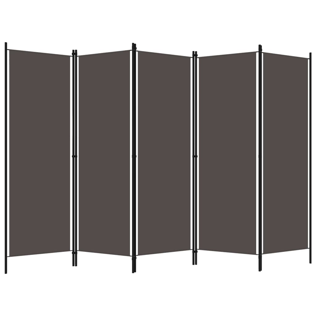 vidaXL 5-panels rumdeler 250 x 180 cm antracitgrå
