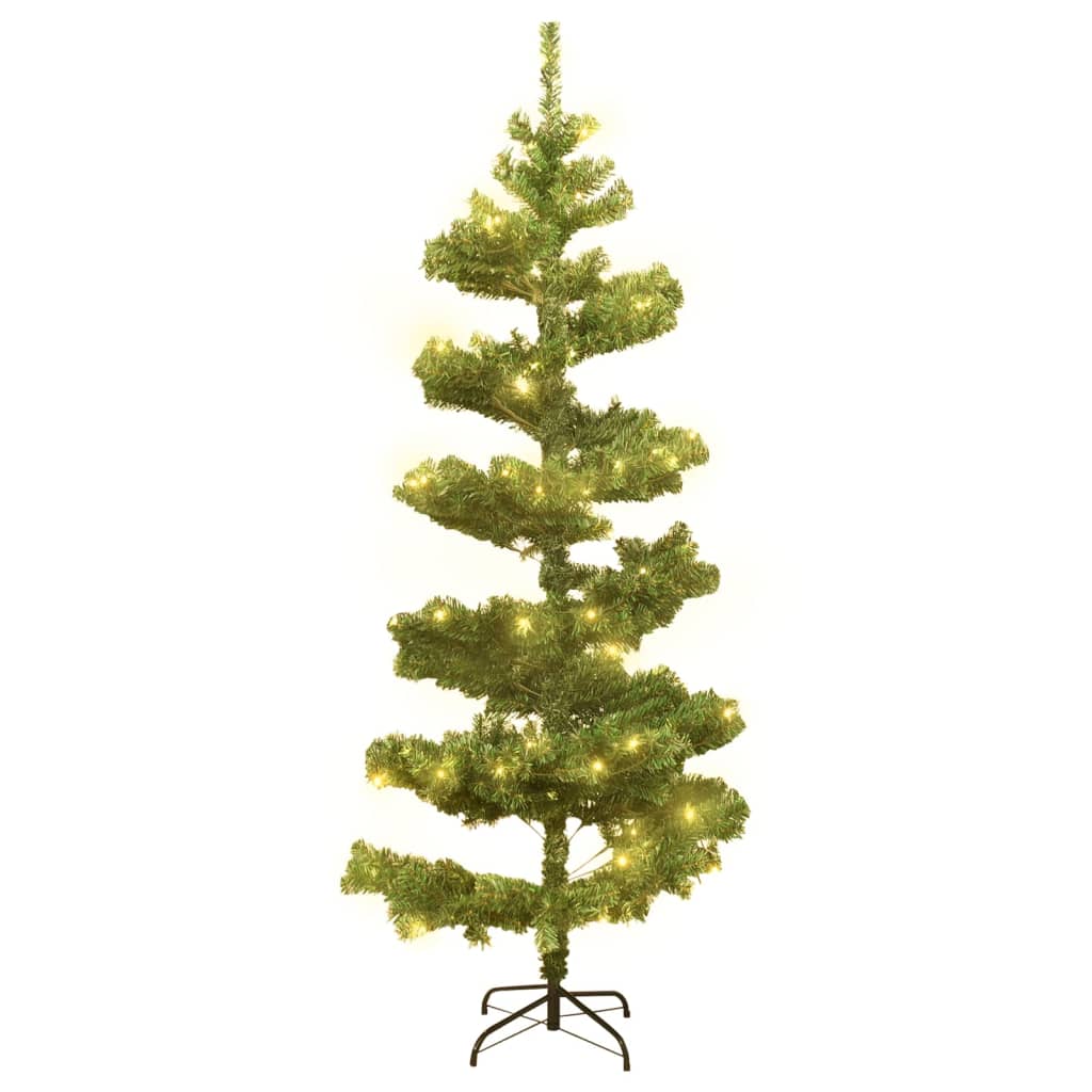 vidaXL juletræ med lys og juletræsfod PVC 180 cm grøn