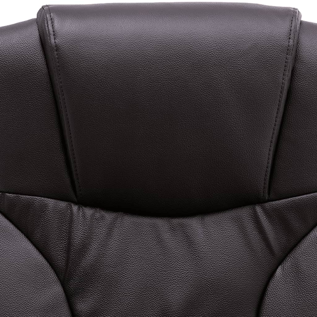 vidaXL kontorstol med massagefunktion ægte læder brun