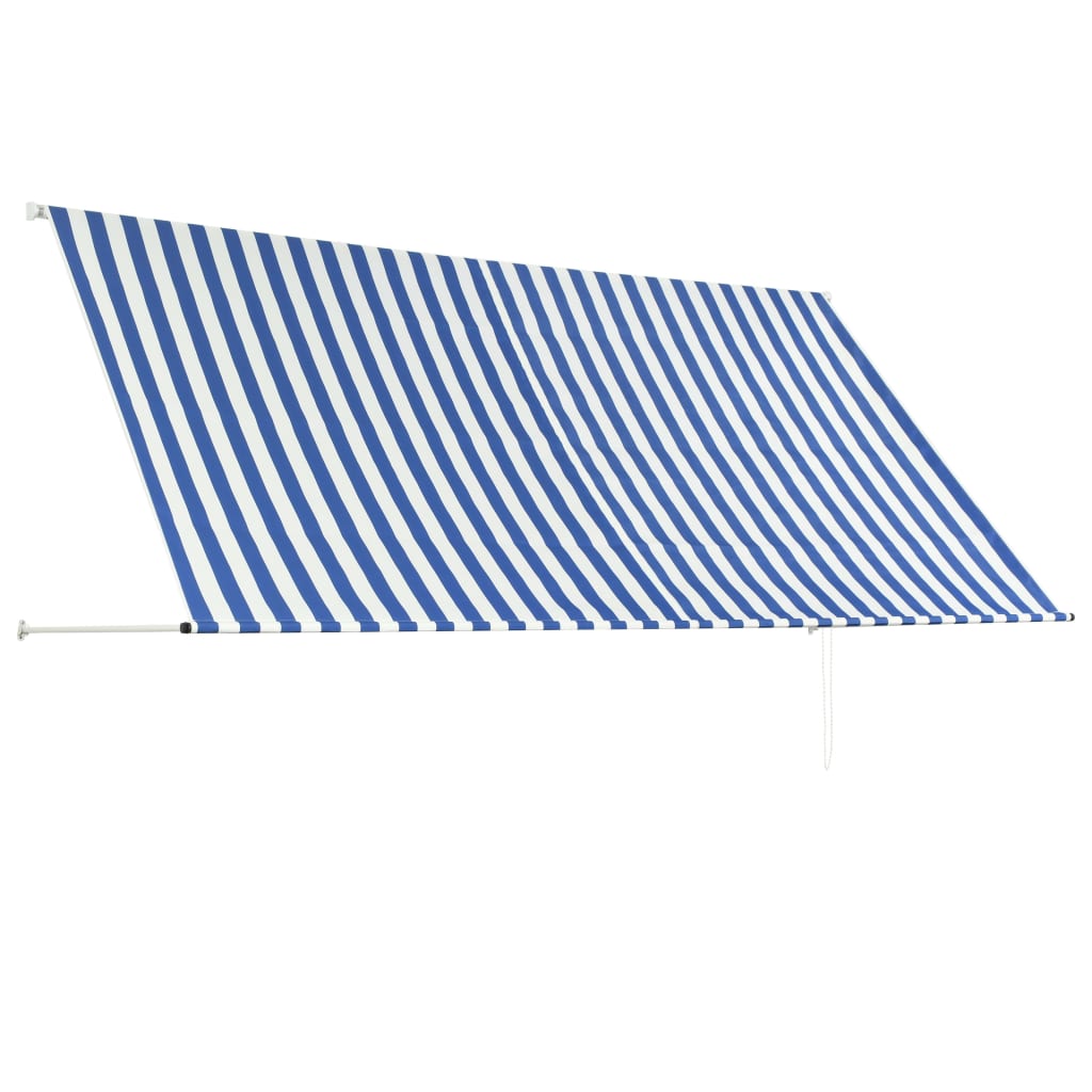 vidaXL foldemarkise 300x150 cm blå og hvid