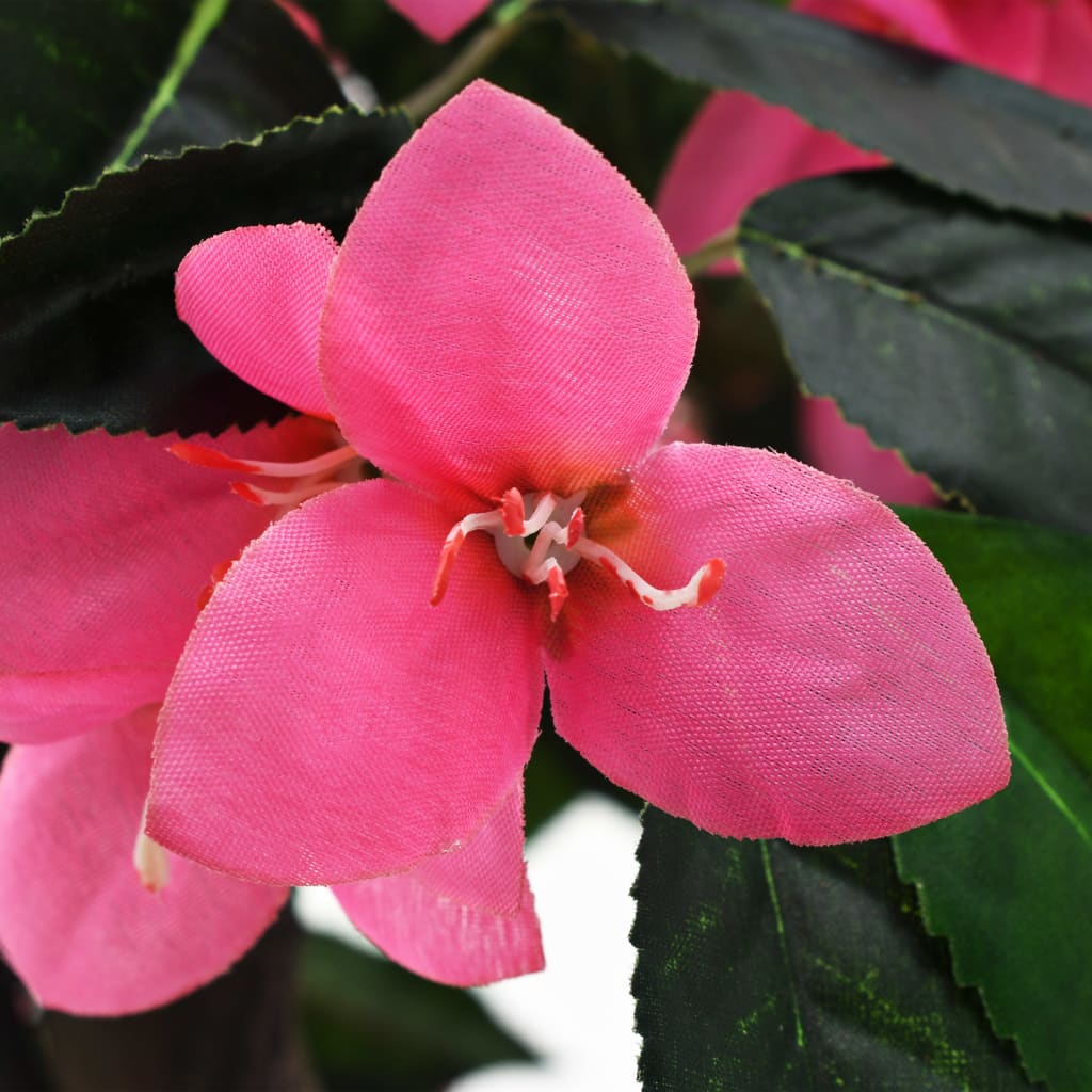 vidaXL kunstig rhododendron med krukke 155 cm grøn og pink