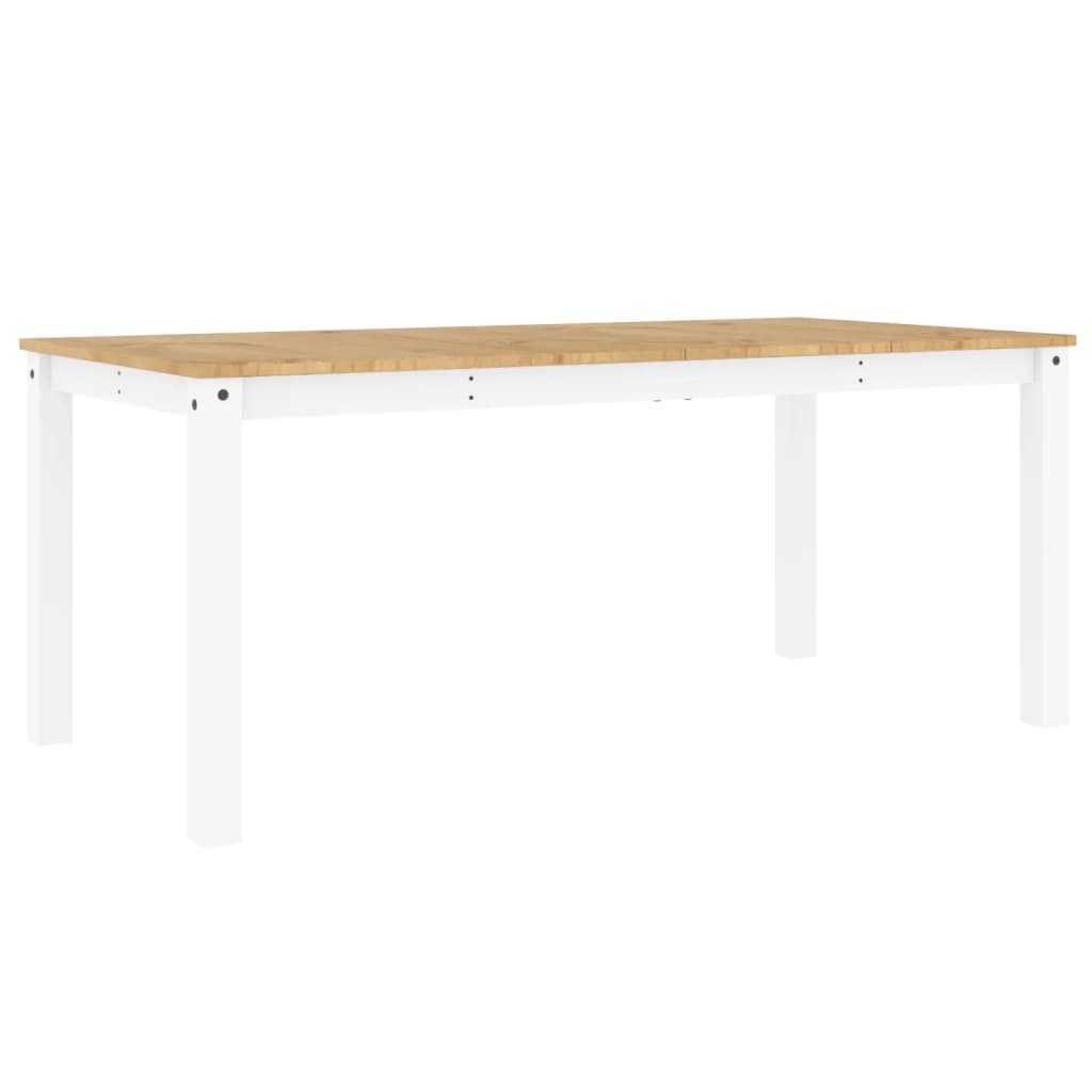 vidaXL spisebord Panama 180x90x75 cm massivt fyrretræ hvid