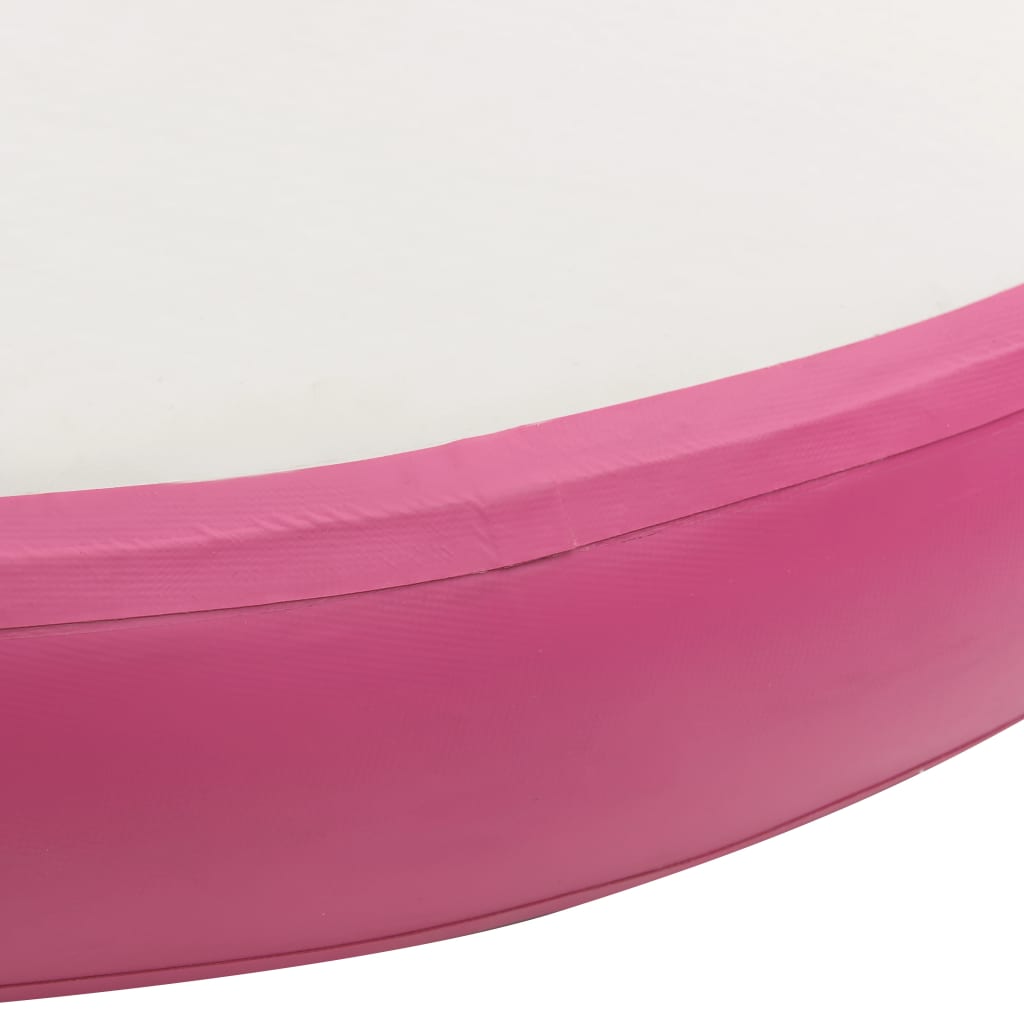 vidaXL oppustelig gymnastikmåtte med pumpe 100x100x20 cm PVC lyserød