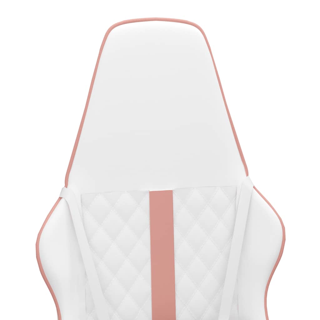 vidaXL gamingstol med massagefunktion kunstlæder hvid og lyserød