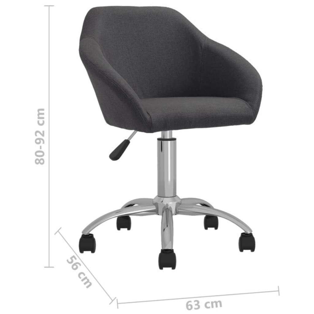 vidaXL drejelige spisebordsstole 2 stk. stof mørkegrå
