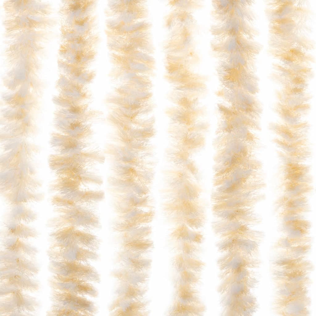 vidaXL flueforhæng 100x220 cm chenille beige og hvid