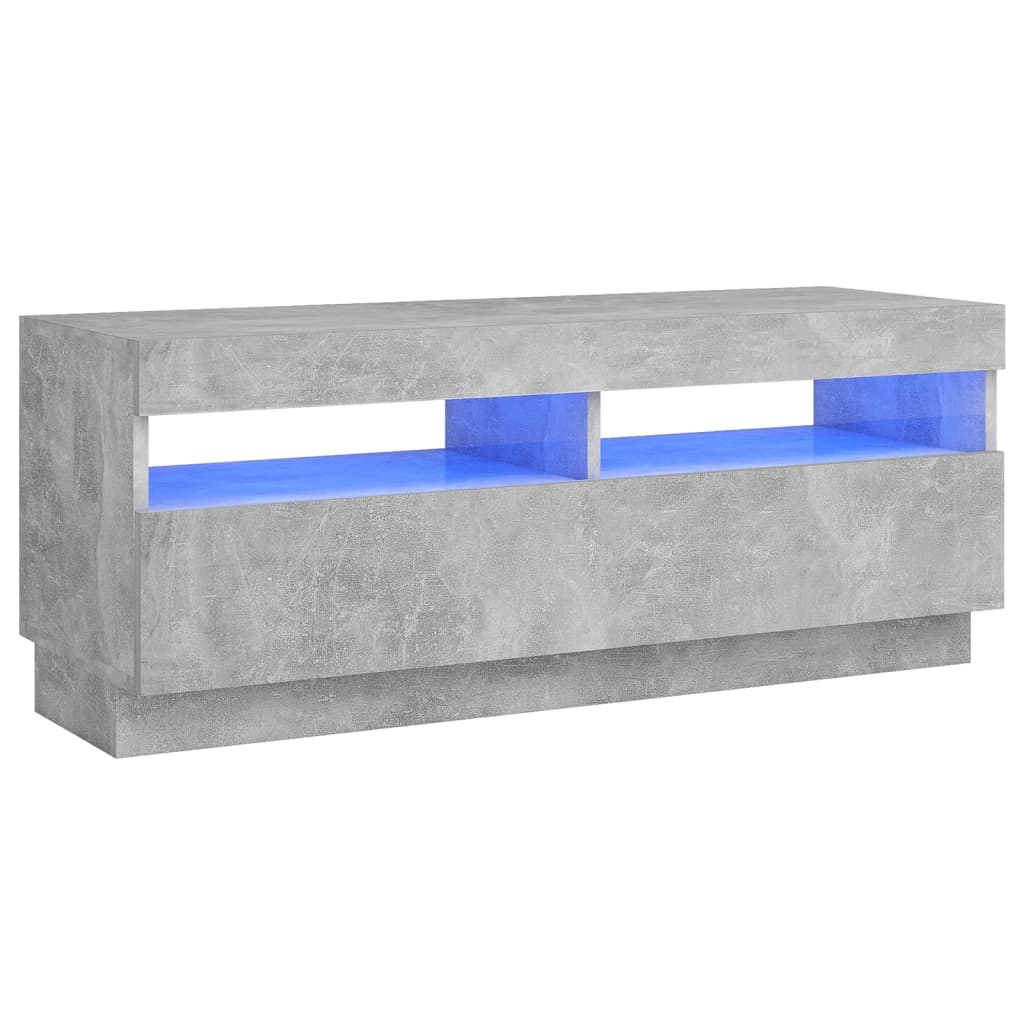 vidaXL tv-bord med LED-lys 100x35x40 cm betongrå