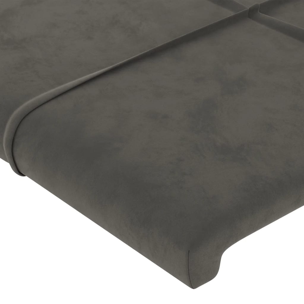 vidaXL sengeramme med sengegavl 200x200 cm fløjl mørkegrå