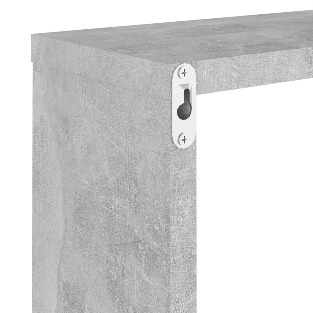 vidaXL væghylder 6 stk. 30x15x30 cm kubeformet betongrå