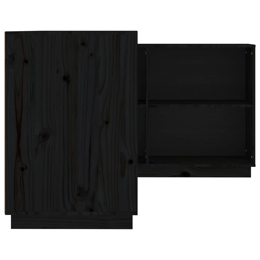 vidaXL skrivebord 110x50x75 cm massivt fyrretræ sort