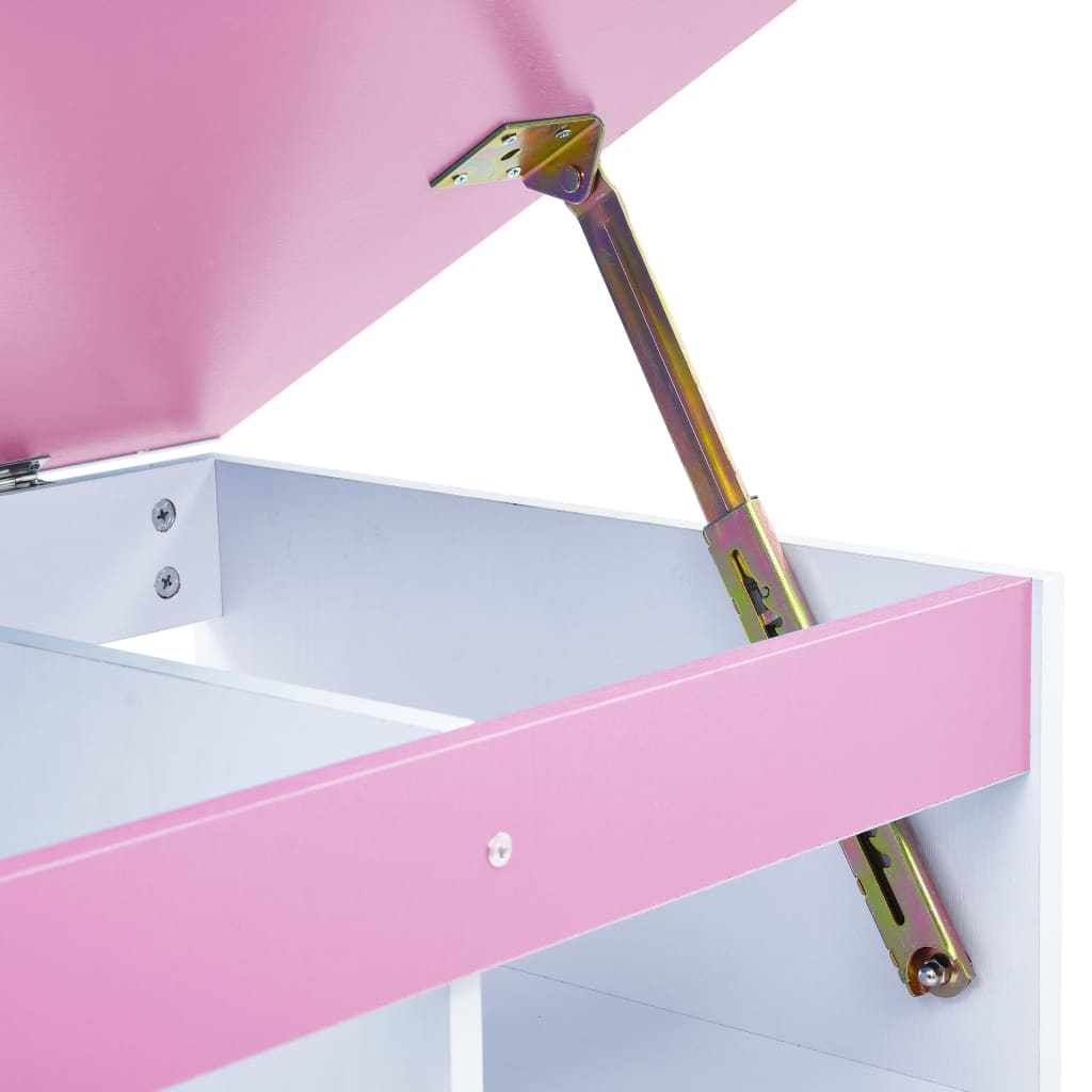vidaXL børneskrivebord vippebart lyserød og hvid